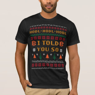 Bitcoin Crypto Funny Ugly Christmas T-Shirt
