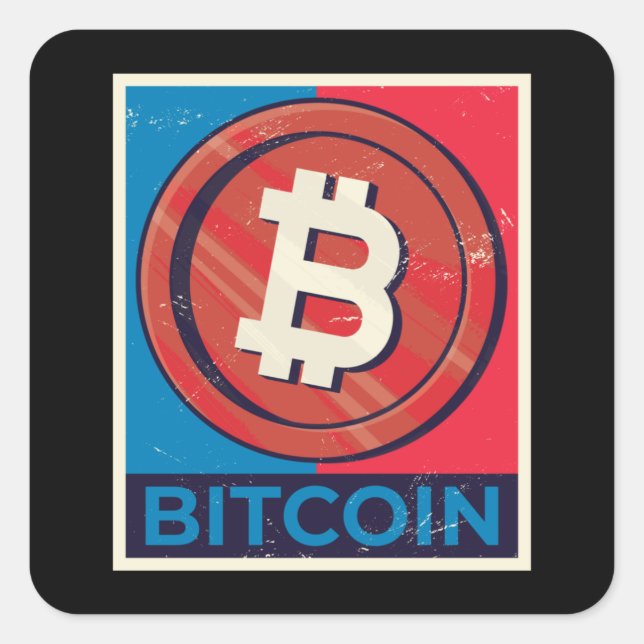 Bitcoin Crypto Square Sticker (Front)