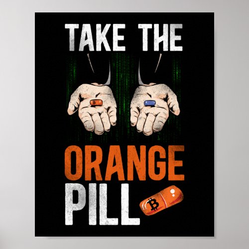 Bitcoin Crypto Take The Orange Pill Pill Poster