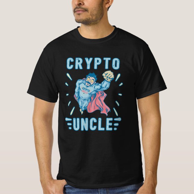 Bitcoin Crypto Uncle Cool Trader Crypto T-Shirt (Front)