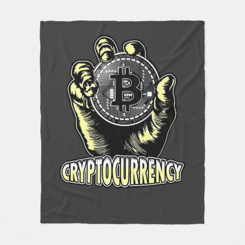 Bitcoin Cryptocurrency Bitcoin Fleece Blanket