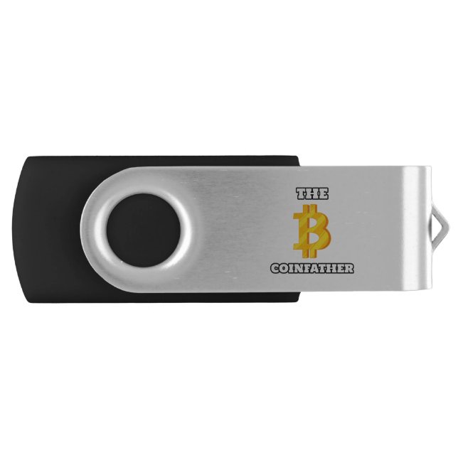 Bitcoin Cryptocurrency coin father Flash Drive (Front)