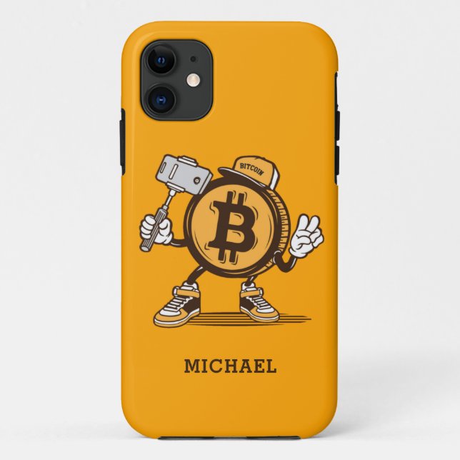 Bitcoin Cryptocurrency Funny Cartoon Personalized  Case-Mate iPhone Case (Back)