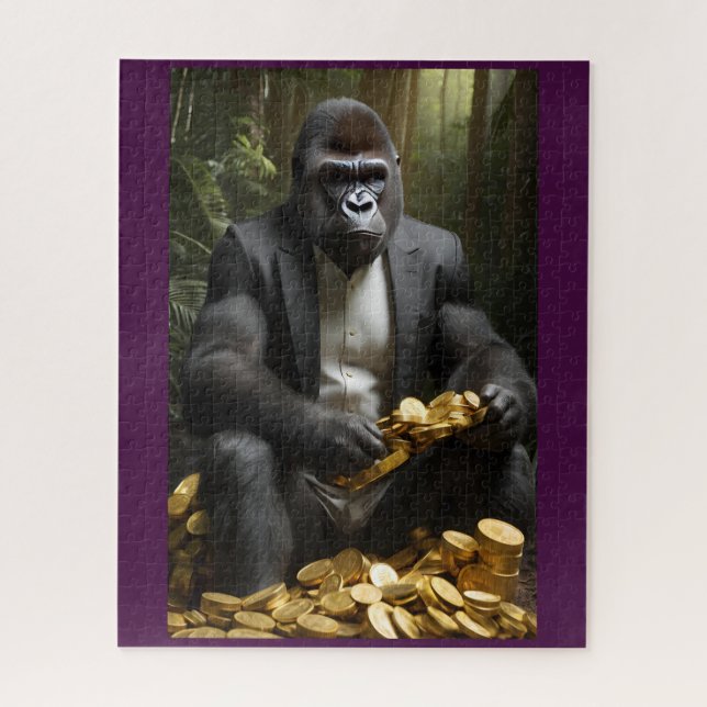 Bitcoin Cryptocurrency HODL Ape Jigsaw Puzzle (Vertical)