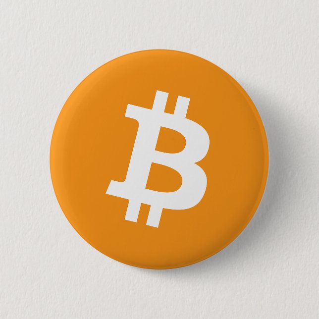 Bitcoin Cryptocurrency Logo Button (Front)
