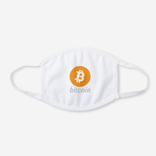 Bitcoin Cryptocurrency Logo Crypto White Cotton Face Mask