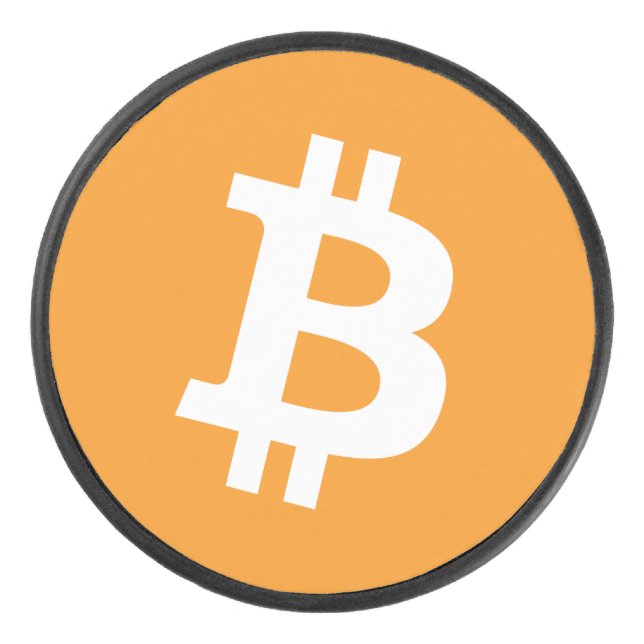 Bitcoin Cryptocurrency Logo Hockey Puck (Front)