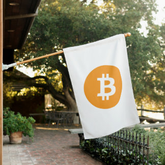 Bitcoin Cryptocurrency Logo House Flag