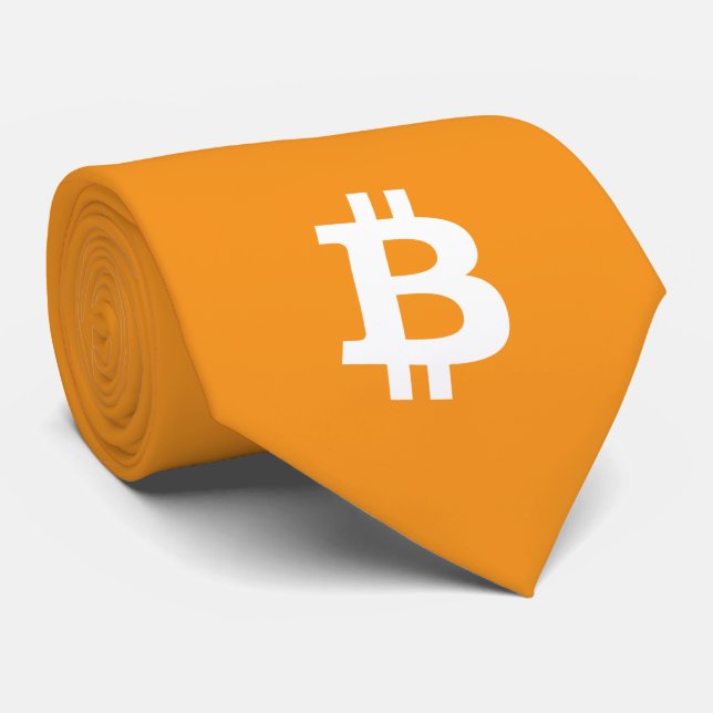 Bitcoin Cryptocurrency Logo Neck Tie (Rolled)