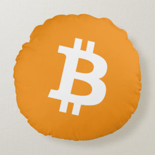 Bitcoin Cryptocurrency Logo Round Pillow