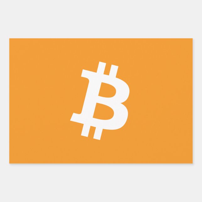 Bitcoin Cryptocurrency Logo Wrapping Paper Sheets (Front)