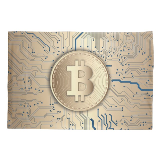 Bitcoin Cryptocurrency Pillow Case (Back)