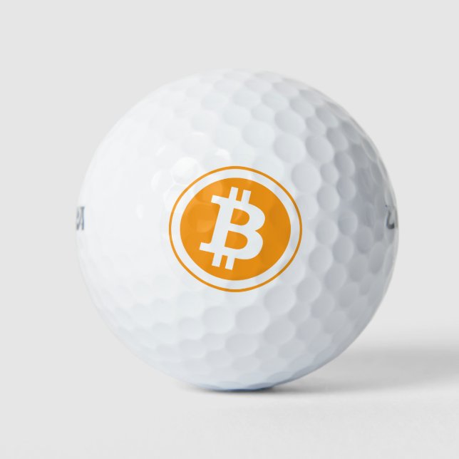 Bitcoin Cryptocurrency Symbol Golf Balls (Front)