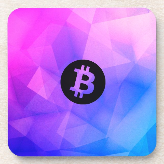 Bitcoin Crystal Beverage Coaster (Front)