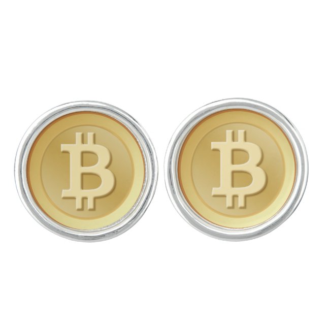 Bitcoin Cufflinks (Front)