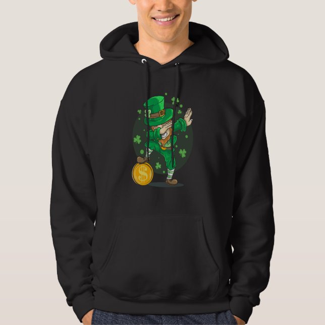 BITCOIN DABBING LEPRECHAUN BITCOIN ST PATRICK'S DA HOODIE (Front)