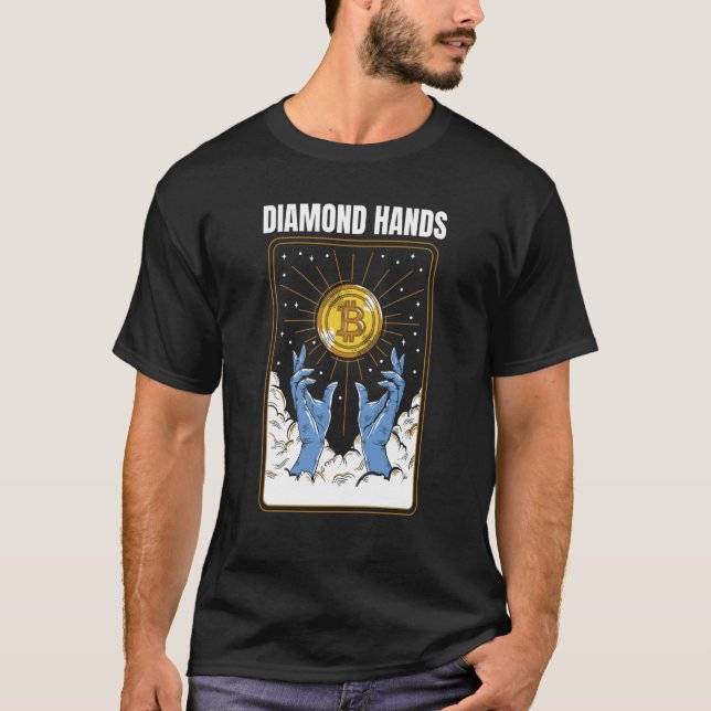 Bitcoin Diamond Hand Meme Crypto Hodl WSB T-Shirt (Front)