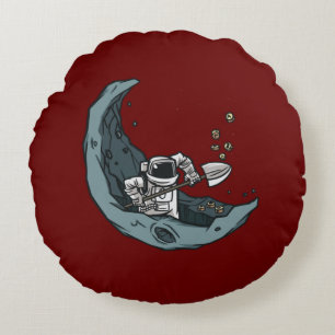 Bitcoin Digger, Astronaut Crypto Miner Round Pillow