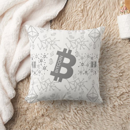 Bitcoin Digital Cryptocurrency  Throw Pillow