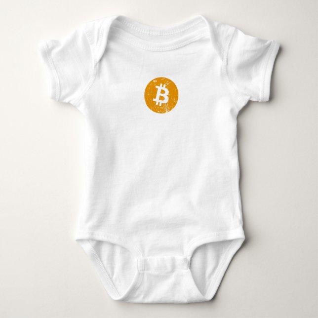 bitcoin digital currency money coin blockchain fin baby bodysuit (Front)