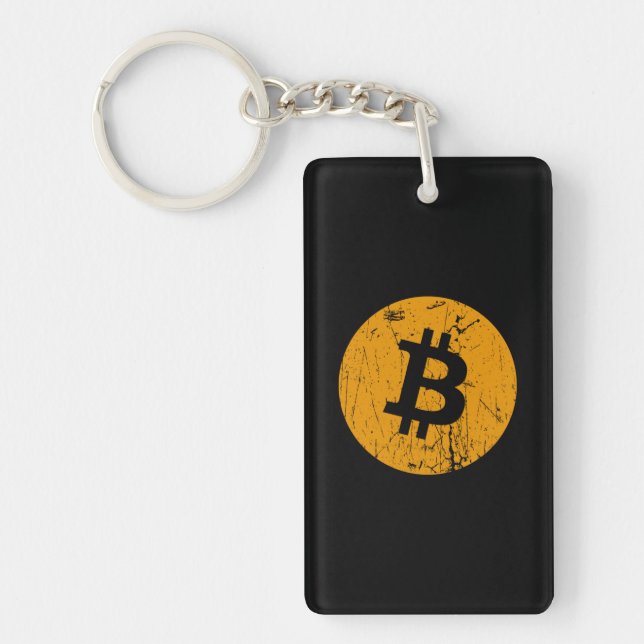 bitcoin digital currency money coin blockchain fin keychain (Front)