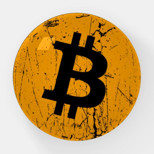 bitcoin digital currency money coin blockchain fin paperweight