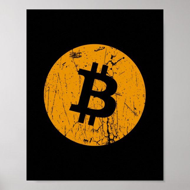 bitcoin digital currency money coin blockchain fin poster (Front)