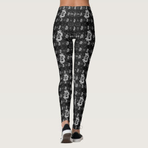 Bitcoin Digital Money Black Cryptocurrency  Leggings