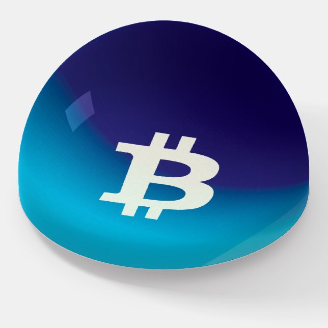 Bitcoin Dome Art (Style - 4) Paperweight (Angled)