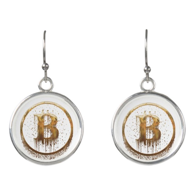 Bitcoin Drop Earrings (Front)