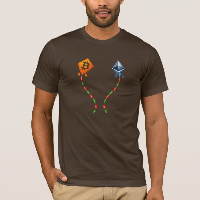 Bitcoin & Ethereum Kites Bullish Crypto Trader T-Shirt (Front)