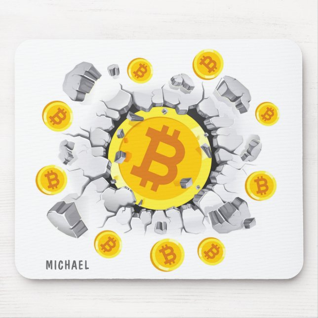 Bitcoin Explosion Digital Crypto BTC Personalized Mouse Pad (Front)