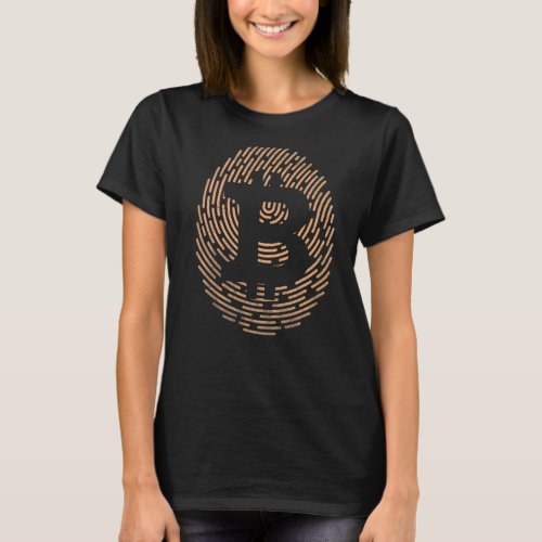 Bitcoin Finger Print DNA Crypto Invest   T_Shirt
