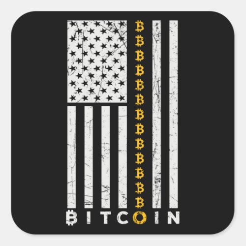 Bitcoin Flag Square Sticker