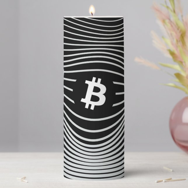 Bitcoin Force (Black) Pillar Candle (In Situ)