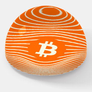Bitcoin Force (Bright Orange) Paperweight