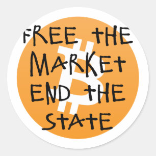 Bitcoin - Free the Market End the State Classic Round Sticker