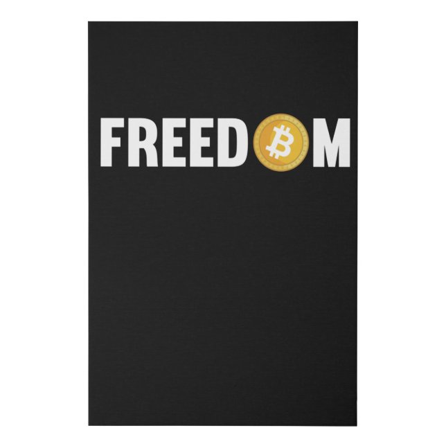 Bitcoin Freedom Cryptocurrency Crypto Blockchain Faux Canvas Print (Front)