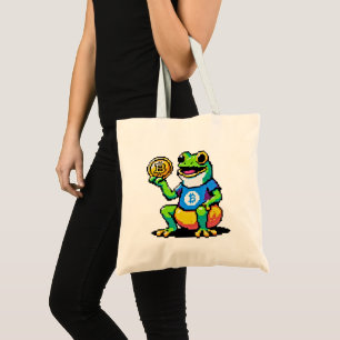 Bitcoin Frog - 8-Bit Crypto Journey Tote Bag