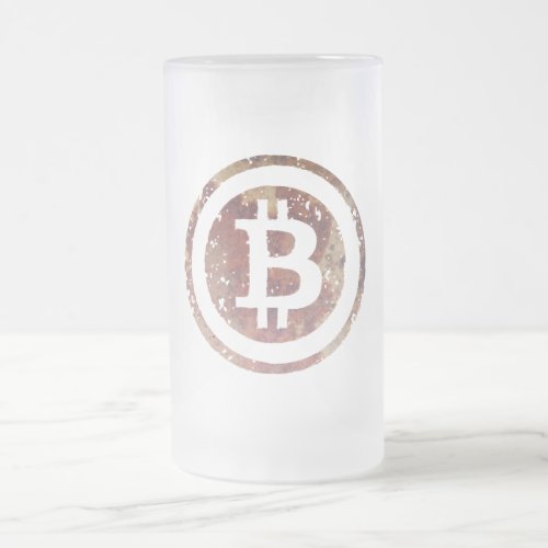 Bitcoin Frosted Glass Beer Mug