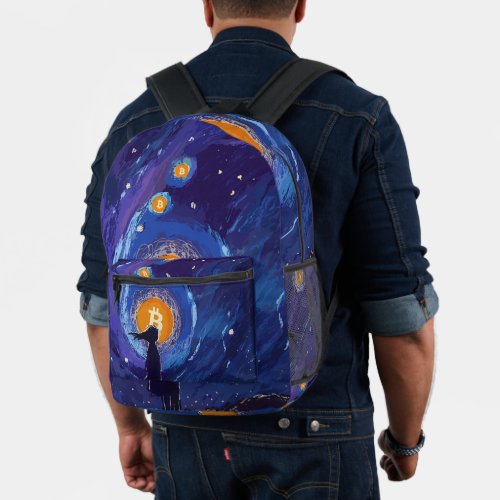 BITCOIN GIRL_CRYPTO SPACE PRINTED BACKPACK