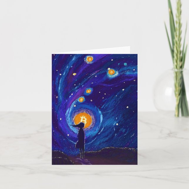BITCOIN GIRL-CRYPTO SPACE THANK YOU CARD (Front)