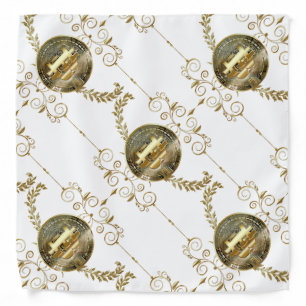 Bitcoin Gold Coin Digital Money White Bandana