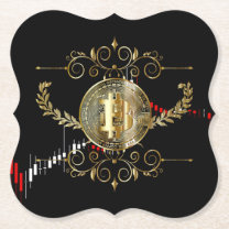 Bitcoin Gold Coin Paper Coaster