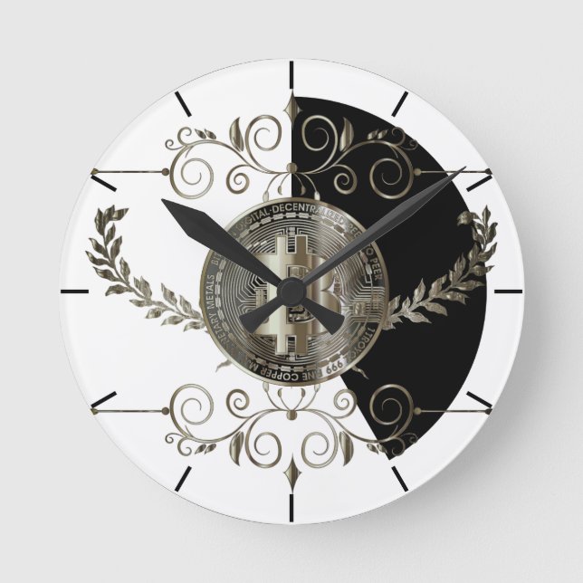 Bitcoin Gold Coin Round Clock (Front)