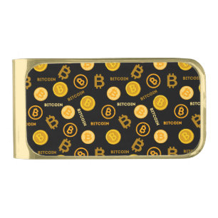 Bitcoin gold finish money clip