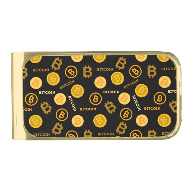 Bitcoin  gold finish money clip (Front)