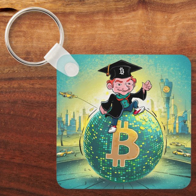 Bitcoin Graduation Keychain (Front)