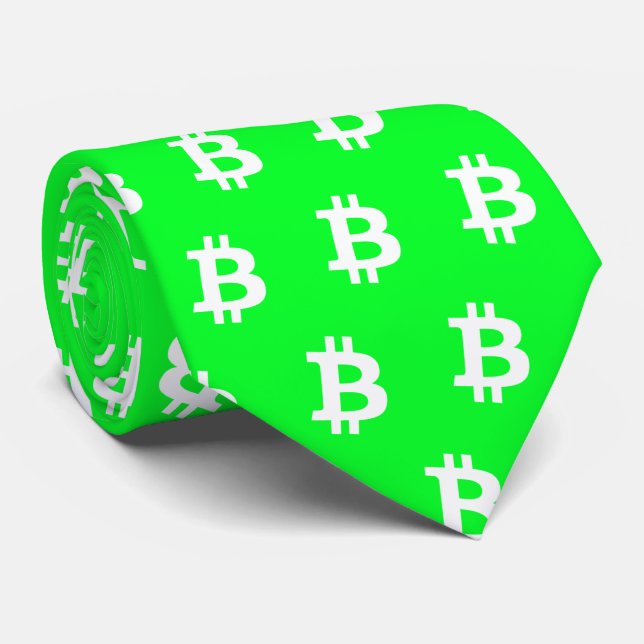 Bitcoin Green #3 Neck Tie (Rolled)