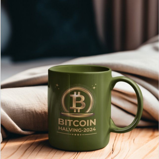 BITCOIN HALVING 2024 Crypto Digital Currency   Two-Tone Coffee Mug (Creator Uploaded)